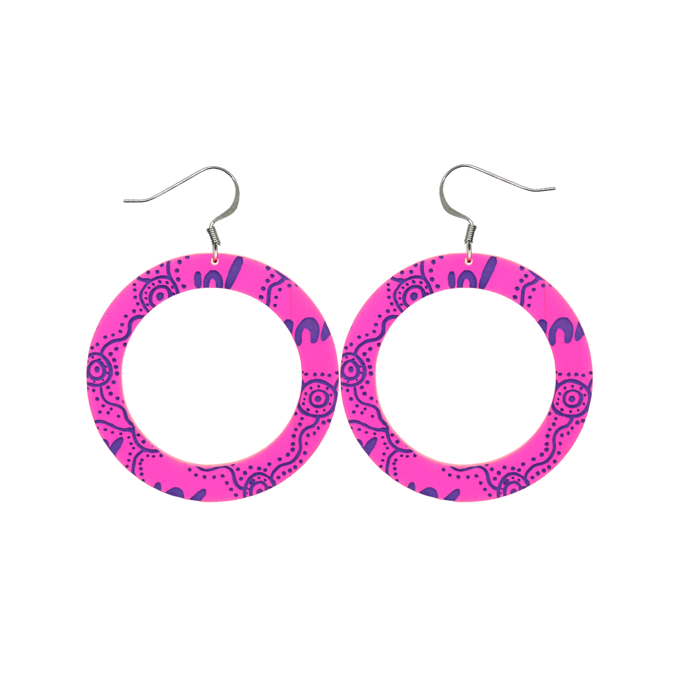 Neon Yellow Frosted Small Classic Hoop Earrings